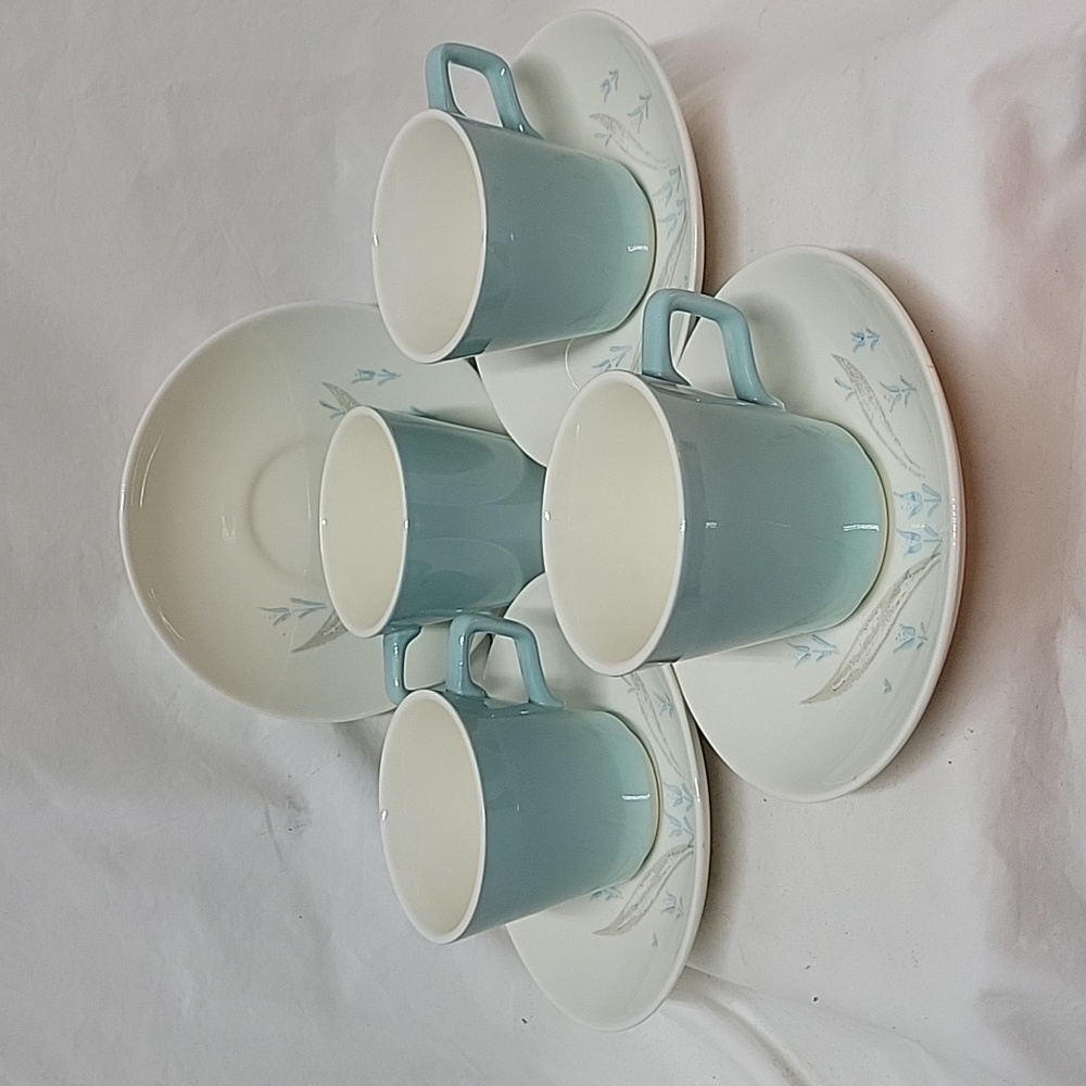 Homer Laughlin Orbit Cups & Saucers, Set of 4